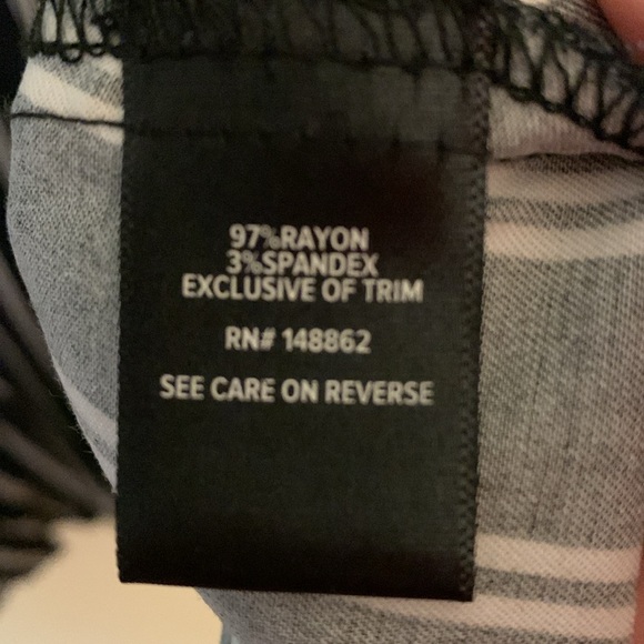 Torrid Black & White Striped Mini Challis Button-Front Shirt Dress - 1/1X - Picture 6 of 7